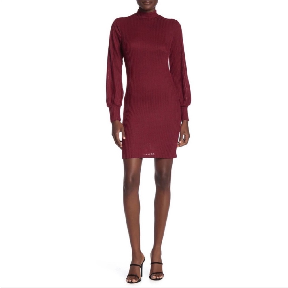 NEW MAX & ASH Ribbed Knit Turtleneck Sweater Dress